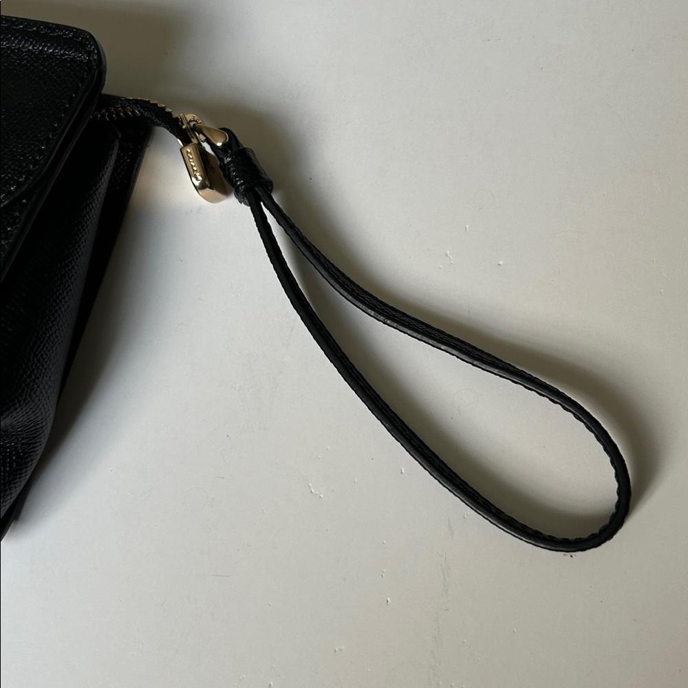 Coach Black Leather Wristlet Clutch - Picture 5 of 11